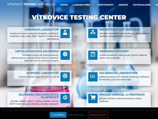 akreditované zkušební a kalibrační laboratoře vítkovice testing center s.r.o. zabezpečují komplexní služby v oblasti zkoušení materiálů a kalibrací.