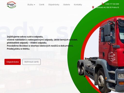 odpady, kontejnery, skartace, doprava stavebního materiálu