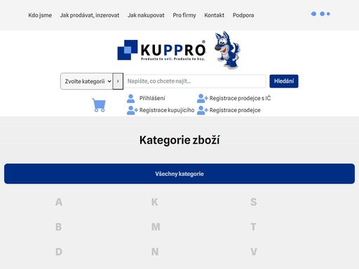 tržiště kde nakoupíte a prodáte téměř cokolivkuppro je on-line marketplace pro všechny, co chtějí prodávat a nakupovat. prohlédněte si naše obchody a kupte si něco nového, nebo nabídněte své zboží či služby a oslovte více zákazníků.