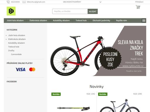prodej jízdních kol, elektrokol, náhradních dílů, doplňků a sportovního oblečení, kvalitní servis. všechna kola v našem e-shopu máme skladem
