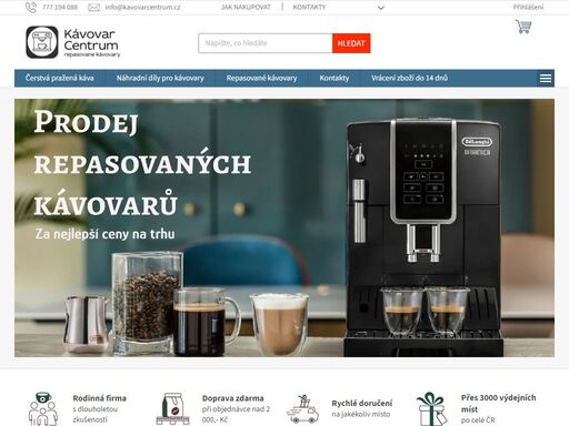 vítejte v našem obchodě. vítejte v kavovarcentrum.cz, specializovaném internetovém obchodě s repasovanými kávovary.
každý náš kávovar prochází důkladným procesem renovace, který provádíme s maximální péčí a precizností. věříme, že kvalitní káva si zaslouží kvalitní přístroj – a proto používáme výhradně nové…