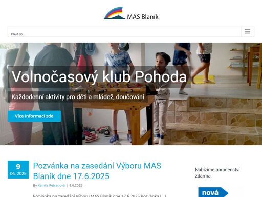 mas blaník, z. s. je nezávislé společenství lidí, neziskových organizací, podnikatelů, firem a obcí, které má za cíl navrhnout a uskutečňovat strategii rozvoje území okolo bájné hory blaník.