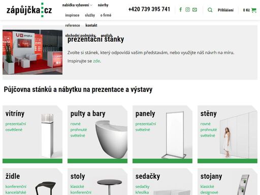nabízíme široký výběr vybavení k pronájmu. specializujeme se na nábytek a vybavení pro prezentaci. poskytujeme komplexní služby od návrhu až po montáž.