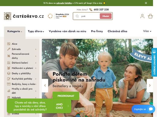 přineste vůni dřeva do vašeho domova s nejbohatší nabídkou dřevěných produktů. 
