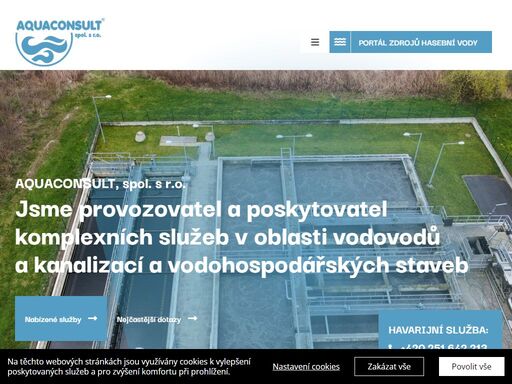 aquaconsult, spol. s r.o. 

jsme provozovatel a poskytovatel komplexních služeb v oblasti vodovodů a kanalizací a vodohospodářských staveb nabízené služby nejčastější dotazy       

důležité dotazy 

co hledáte? další časté dotazy  dotaz
na vyúčtování zjistit více  fakturace
služeb zjistit více  

zřízení
přípojky zjistit více  plnění
bazénu zjistit více  ostatní
služby zjistit