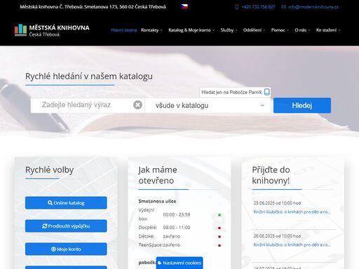 webové stránky městské knihovny česká třebová