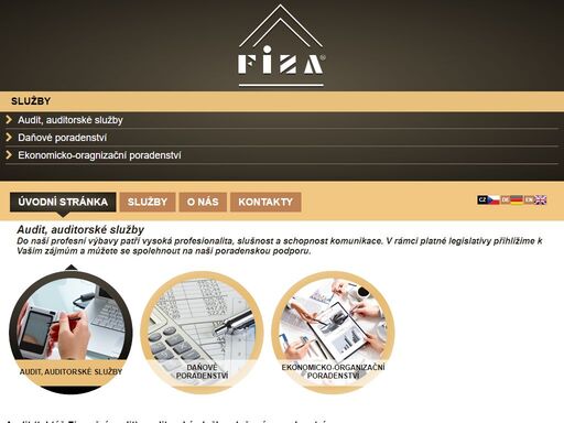 společnost fiza a.s. je poradenstkou společností v oblasti ekonomiky a auditingu firem. díky bohatým zkušenostem jsme schopni nabídnout profesionální služby v oblasti daňového a ekonomického poradenství a auditingu. zajišťujeme audity firem.