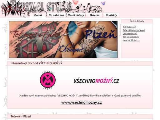 stránky o tetování, permanentní make-up, piercing, airbrush, diamantový úsměv, mikrodermály a další služby pro plzeň a olomouc
