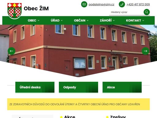 oficiální stránky obce žim