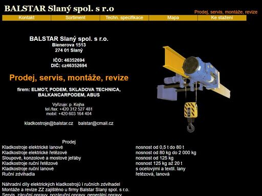kladkostroje, elmot, podem, skladova technica, balkancarpodem, abus, kladkostroj, jeřáby, zvedací, zařízení, zdvihací, servis, balkancarpodem, střední čechy, balstar, kladexa, slaný, lana, řetěz, kejha, prodej, servis, montáže, revize, mikrozdvih kladkostroje, elmot, podem, skladova technica, balkancarpodem, abus, kladkostroj, jeřáby, zvedací, zařízení, zdvihací, servis, balkancarpodem, střední čechy, balstar, kladexa, slaný, lana, řetěz, kejha, prodej, servis, montáže, revize, mikrozdvih