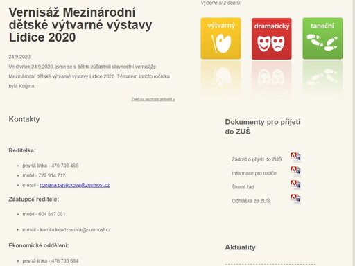 ve čtvrtek 24.9.2020. jsme se s dětmi zúčastnili slavnostní vernisáže mezinárodní dětské výtvarné výstavy lidice 2020. tématem tohoto ročníku byla krajina.