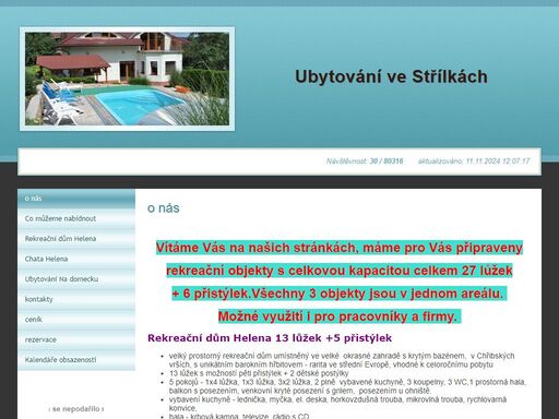 rekreace, školení, ubytování  do 20 osob,bazén,lyžování, ubytování do 20 osob, chata, relaxace, střílky, pořádání oslav, příroda, památky, chřiby, střílky