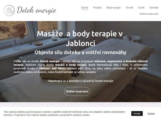 získejte novou energii a uvolnění v jablonci nad nisou. nabízím relaxační, regenerační a léčebné masáže, biodynamické terapie a meditace pro vaše zdraví. objednejte se ještě dnes!

