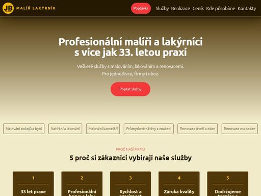 profesionální malíři a lakýrníci s více jak 33. letou praxí | praha a okolí | 100% dodržení termínů | pracovní dny i víkendy | volejte 602 320 511