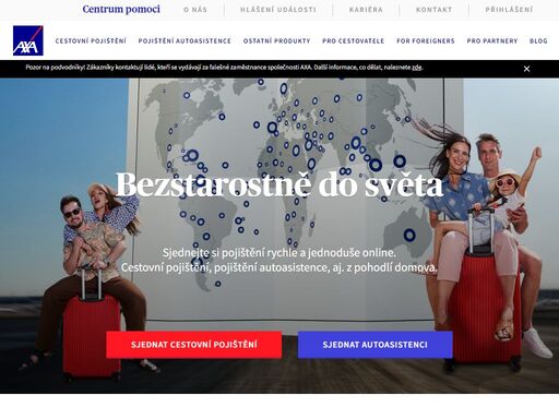 cestovní pojištění s asistenční službou 24 hodin denně 7 dní v týdnu. vlastní pobočky ve více než 30 zemích. sjednání online během 2-3 minut.