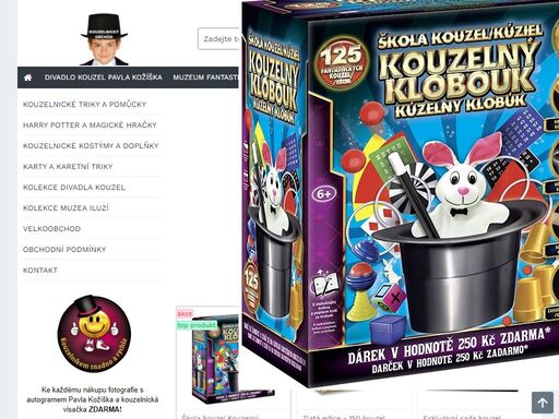 originální kouzelnický e-shop, kde najdete kouzelnické rekvizity a potřeby, pomůcky, knihy, dvd, kouzelnické triky, návody, učebnice, kurz, tábor, produkty jako škola kouzel, lexikon magie a kouzel apod.