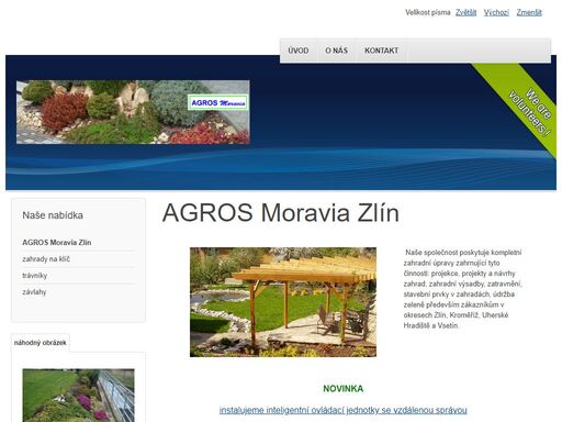 agros moravia spol. s r.o. - projekty, realizace, údržba zahrad, závlahy, trávníky