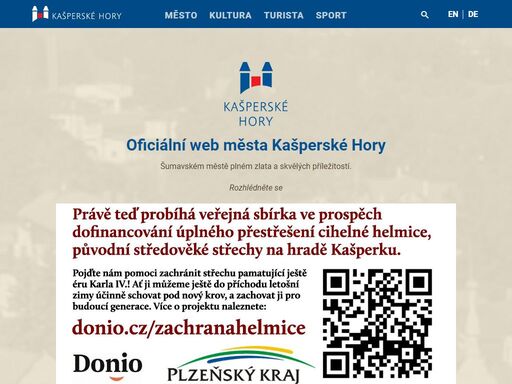 oficiální web města kašperské hory