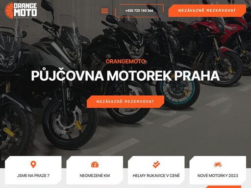 půjčovna motocyklů orange moto s přijatelnými cenami a se spoustou benefitů: nové motorky 2023, neomezený počet najetých km, zapůjčení helmy a rukavic v ceně pronájmu zdarma!