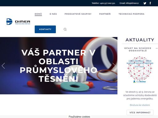 oficiální stránky firmy dimer spol. s r. o. - výroba a prodej těsnicích prvků