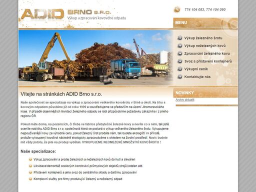 společnost adid brno s. r. o. se specializuje na výkup a zpracování veškerého kovošrotu, provozuje kovošrot v brně.