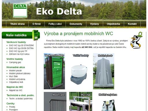 firma eko delta nabízí výrobu, prodej a pronájem mobilních wc