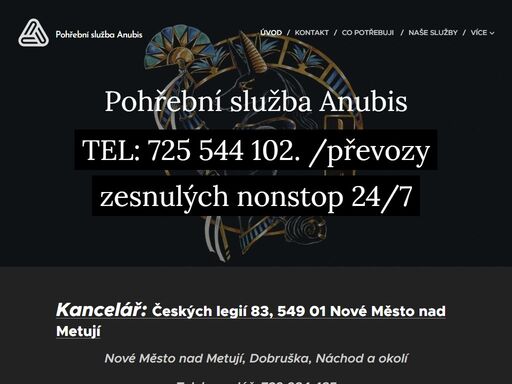 pohřební služba anubis  tel: 725 544 102 nonstop, nové město nad metují, dobruška, náchod a okolí.