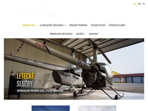 mamba air - kompletní nabídka ultralehkých vrtulníků a služeb. autorizované služby servisního centra pro vrtulníky robinson, helicopters a airbus.