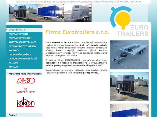 eurotrailers s.r.o. je výrobce, prodejce a servis nákladních přívěsů do 3,5 tuny a přepravníků živých zvířat.