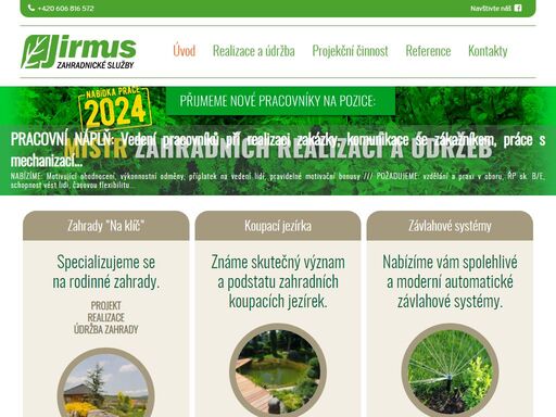 jirmus zahradnické služby s.r.o. - zahrady na klíč, jezírka a závlahové systémy