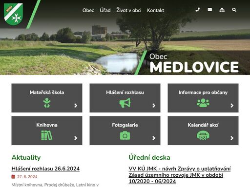 oficiální stránky obce medlovice