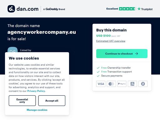 the domain name agencyworkercompany.eu is for sale. make an offer or buy it now at a set price.