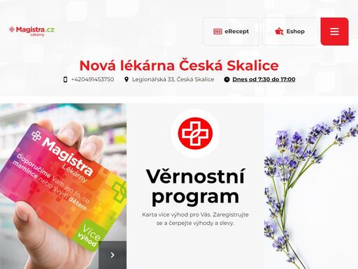 magistra nová lékárna česká skalice jsme tu pro vás. široký výběr a spektrum léčiv, vakcín a homeopatik různých značek.