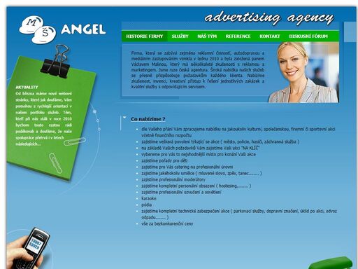 mš angel - reklamní agentura, mediální zastoupení, pořádání kulturních akcí
