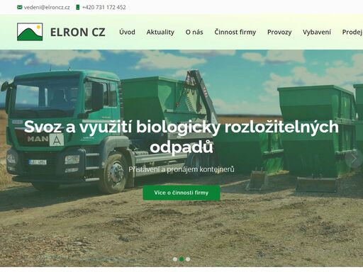 elron cz s.r.o. - zpracování organických kompostovaných odpadů a ostatních odpadů vhodných k rekultivaci. 