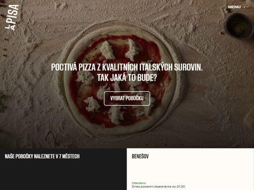 poctivá pizza z kvalitních italských surovin. tak jaká to bude?