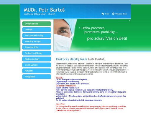 mudr. petr bartoš - praktický dětský lékař choceň.  nabízíme vyšetření pro děti a mládež v chocni.