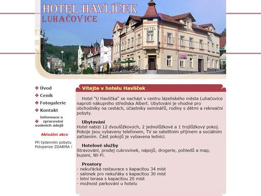 ubytování hotel havlíček v lázeňském městě luhačovice