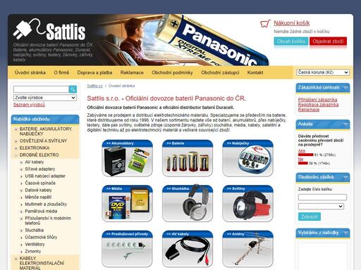 sattlis.cz - baterie panasonic, duracel, akumulátory, svítilny, nabíječky, žárovky