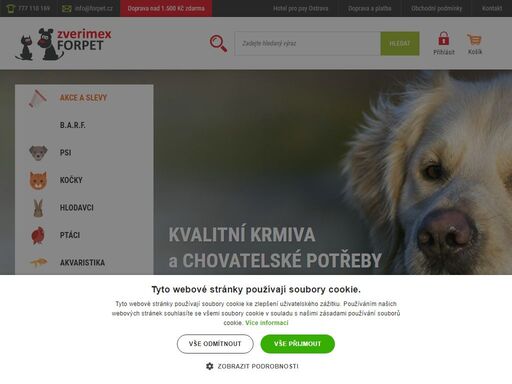 forpet.cz - eshop s krmivem pro psy a s doplňky pro vaše domácí miláčky.