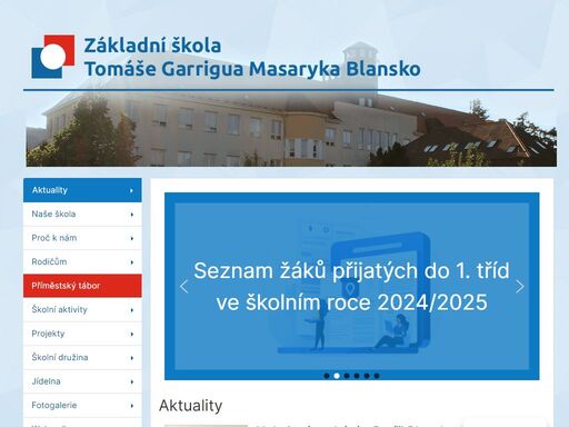 oficiální webové stránky zš tomáše garrigua masaryka blansko, rodkovského 2.