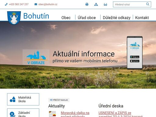 oficiální stránky obce bohutín