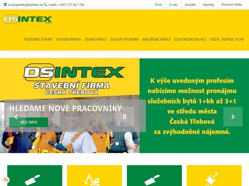 stavební firma ds intex česká třebová poskytuje veškeré stavební a zemní práce