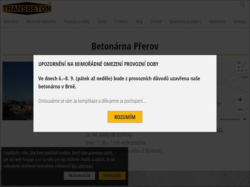 čerstvý beton, speciální betonové směsi, lité podlahové betony lpp pro přerov a okolí. výroba a prodej betonu, čerpání betonu až do vzdálenosti 56 m.