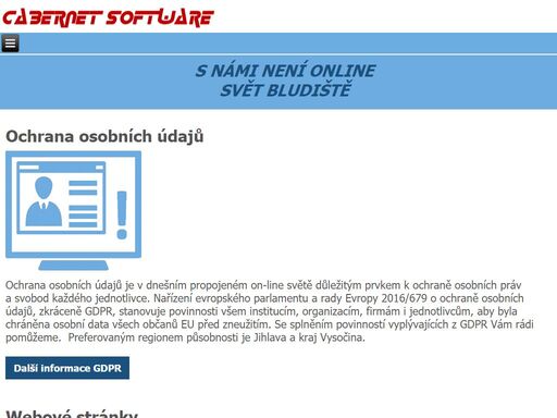 cabernet software, gdpr, dpo, www stránky, jihlava, vysočina 