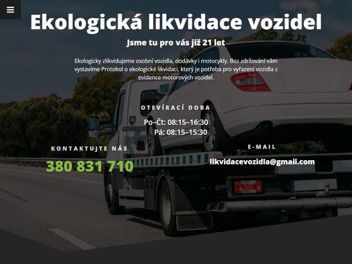 www.ekologicka-likvidace-vozidla.cz