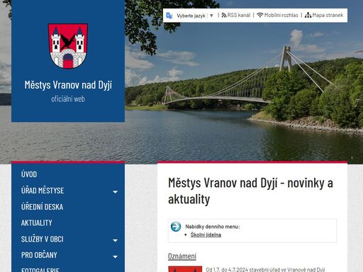 oficiální stránky obce vranov nad dyjí.