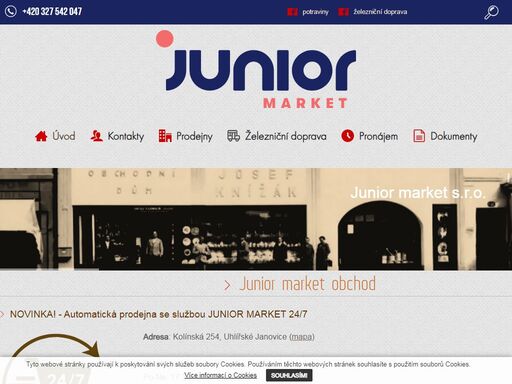 firma junior market s.r.o. provozuje obchod s potravinami, elektro, papírnictví a zabývá se železničními vozy a železniční dopravou