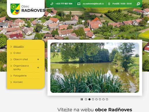 oficiální stránky obce radňoves.