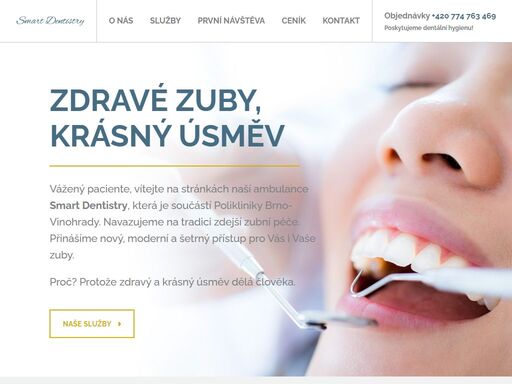 zubní ambulance smart dentistry. navazujeme na tradici zdejší zubní péče. přinášíme nový, moderní a šetrný přístup pro vás i vaše zuby.